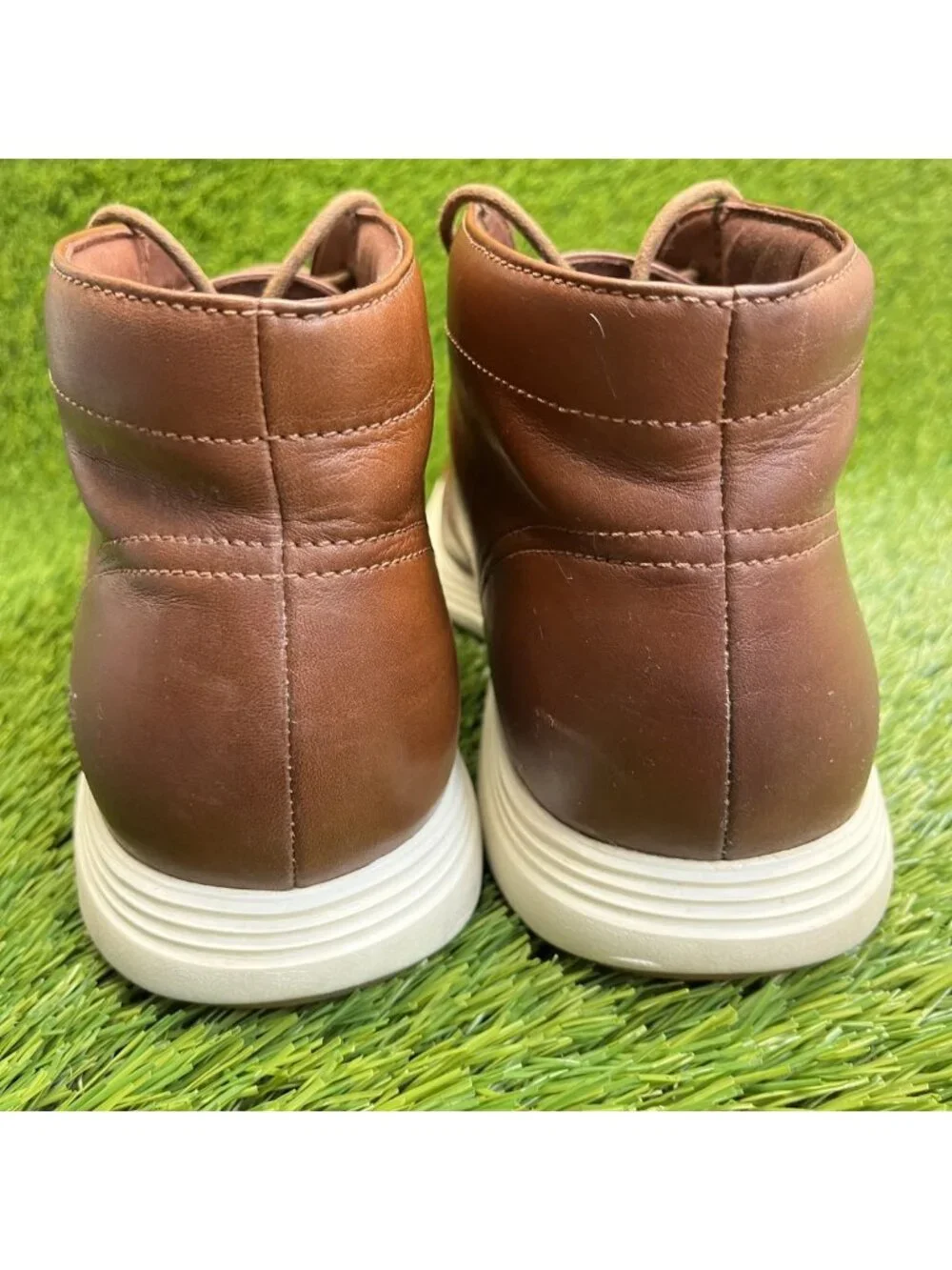 Cole Haan Grand.OS Mens Size 11 Brown White Classic Outdoor Lace Up Chukka Boots